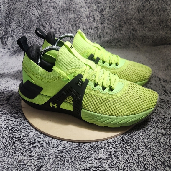 Under Armour Other - Under Armour Project Rock 4 HOVR Bull Neon Volt Green Black Mens Size 9.5